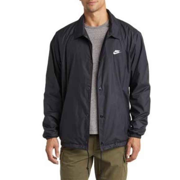 Nike Men Relaxed Fit Club Coaches' Jacket Black Size S - Picture 1 of 2